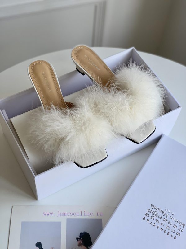High quality Maison Margiela MM6 new slippersUpper mink fur lining sheepskin heel height 5.543ss1rbq - Image 10