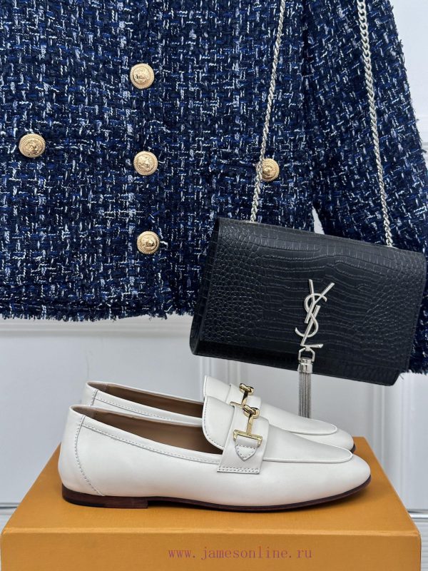 Tods Classic Coarse Heel Horseneck BuckleLefu shoesSignature T-shaped buckle, simple and exqaaulf8ih