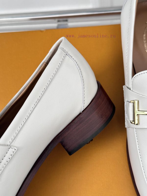 Tods Classic Coarse Heel Horseneck BuckleLefu shoesSignature T-shaped buckle, simple and exq6mez66h4 - Image 7