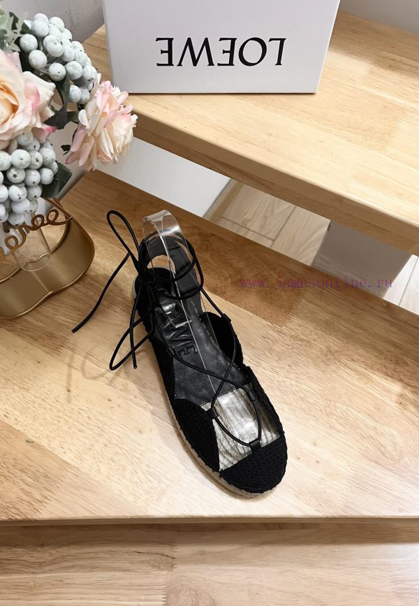 Brand LoeweLOEWE Fisherman's Shoes Women's Cow LeatherAnagram grass shoesColor Apricot Blackzj8zf1w8 - Image 5