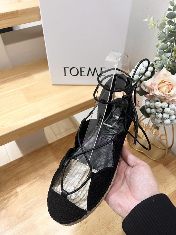Brand LoeweLOEWE Fisherman's Shoes Women's Cow LeatherAnagram grass shoesColor Apricot Blackzj8zf1w8 - Image 8