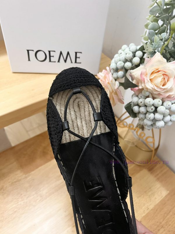 Brand LoeweLOEWE Fisherman's Shoes Women's Cow LeatherAnagram grass shoesColor Apricot Blackzj8zf1w8 - Image 10