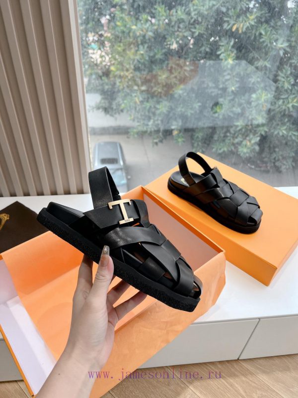 Tods 2024 Fashion Show Roman Sandals Pig Cage ShoesHand woven leather with retro and fashionmxv2jlvr - Image 4