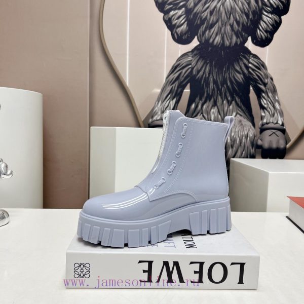 Top tierPrada 24vs Spring Latest Hot SeriesRound toe thick soled rain bootsNumerous internetileiknzh - Image 7