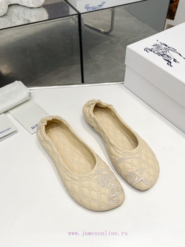 YuanThe 2024 Burberry BuRBERRY new ballet flat shoes are made of quilted sheepskin fabric crr7rjajbn