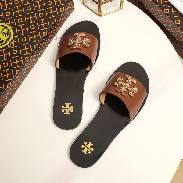 19818-2 Toribechi Flat Dragged Sandals, made of cowhide fabric, available in black, burgundy761l0wha - Image 9