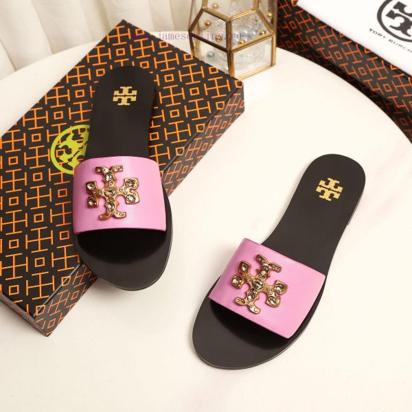 19818-2 Toribechi Flat Dragged Sandals, made of cowhide fabric, available in black, burgundy6xymp5lo - Image 4