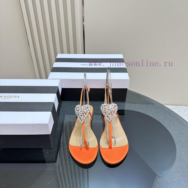 The mostAQUAZURA Flat Bottom Big Pineapple Water Diamond Mesh Decorative High Heels2024 spri76yrq15t - Image 3
