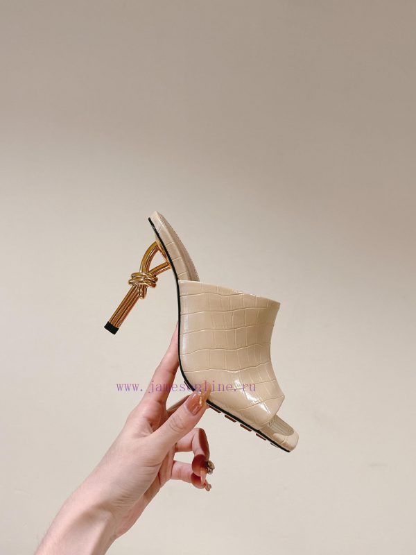 | ²⁰²4 ??  ?? BV Knot series metal heel slippers with high heels~Original version and 8.5 1:40m67yb5 - Image 9