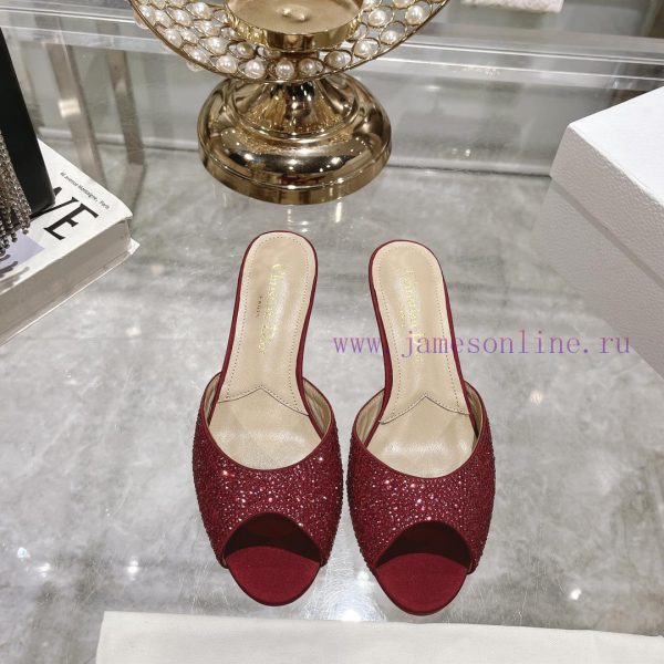 Top tierDior 2024 Spring/Summer New Fish Mouth Slippers Round Headed Mary Jane Heels Top in ezuyf8om