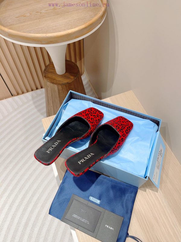 -24Fw Summer New Prada Square Head Leopard Pattern Muller Half SlippersThis leopard print M ay9nmjh1 - Image 6