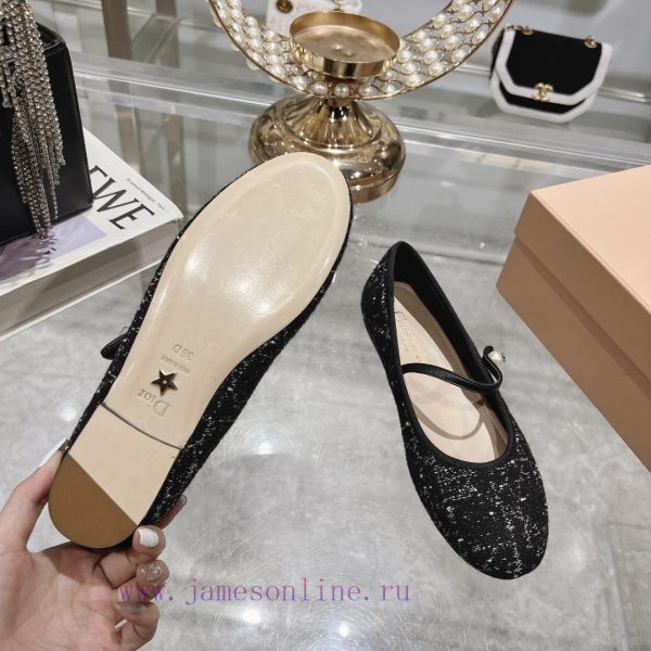 Top tierDior 2024 vs Spring/Summer New CollectionRound toe single shoe with small pearl stral4imkiiq - Image 10