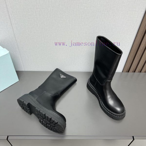 Top tierPrada 24vs Autumn/Winter Latest Explosive Martin Boot SeriesRound toe thick soled bog09v4jce - Image 7