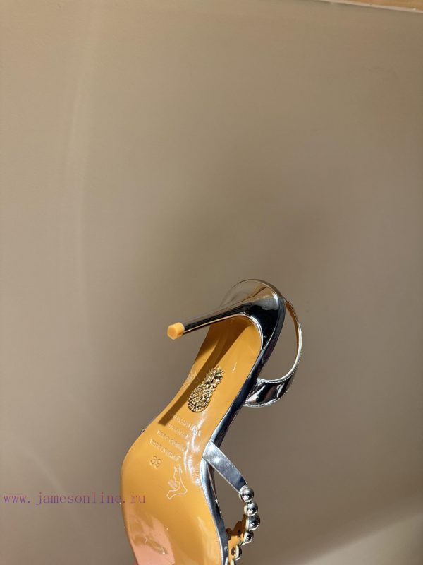 The mostAQUAZURA Big Pineapple Pearl Decorative High Heels2024 spring/summer rhinestone deco70e7q3df - Image 8
