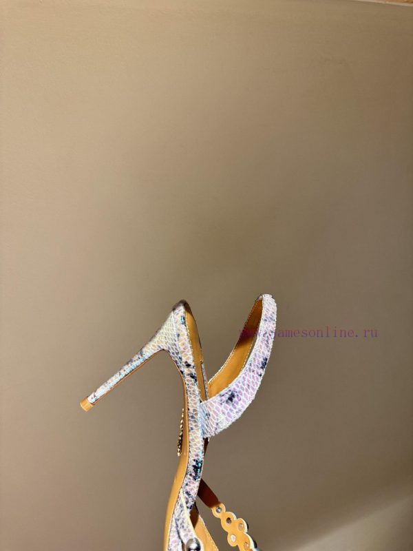 The mostAQUAZURA Big Pineapple Pearl Decorative High Heels2024 spring/summer rhinestone decoacrlpvjw - Image 7