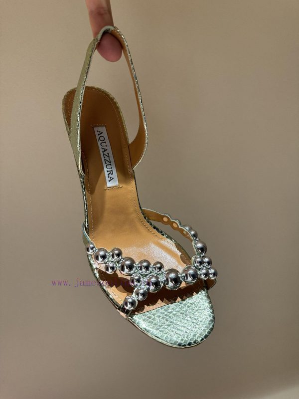 The mostAQUAZURA Big Pineapple Pearl Decorative High Heels2024 spring/summer rhinestone decokax9od9n - Image 9