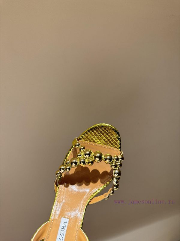 The mostAQUAZURA Big Pineapple Pearl Decorative High Heels2024 spring/summer rhinestone decoh026mmo2 - Image 5
