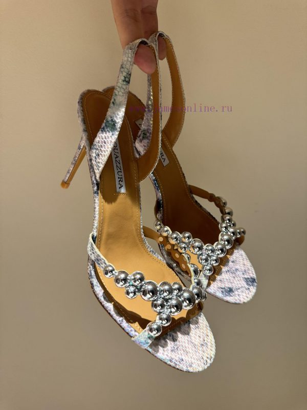 The mostAQUAZURA Big Pineapple Pearl Decorative High Heels2024 spring/summer rhinestone decoacrlpvjw - Image 11