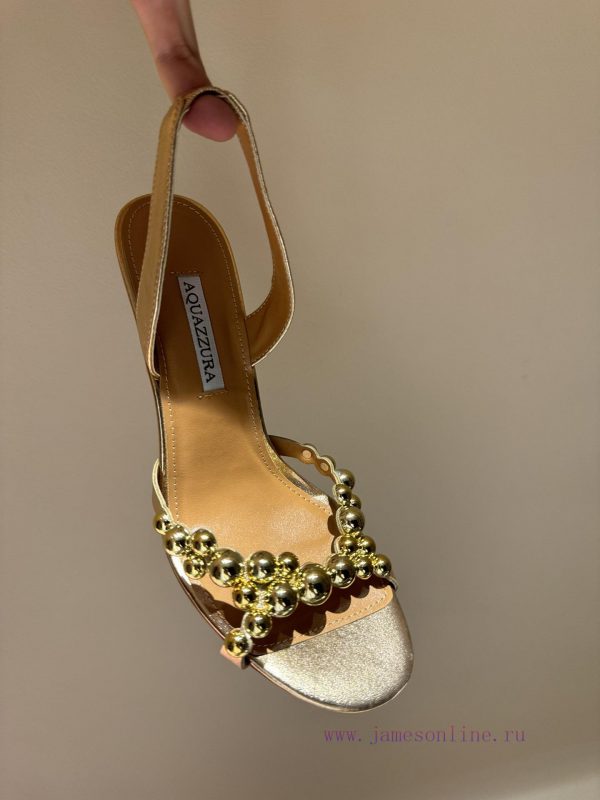 The mostAQUAZURA Big Pineapple Pearl Decorative High Heels2024 spring/summer rhinestone decos5mjna2p - Image 9