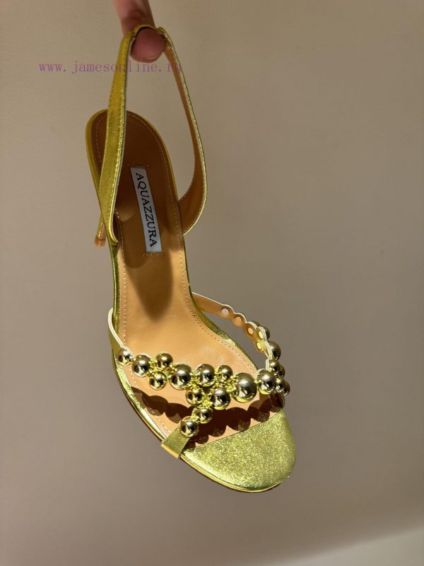 The mostAQUAZURA Big Pineapple Pearl Decorative High Heels2024 spring/summer rhinestone decoe7c4fkgo - Image 9