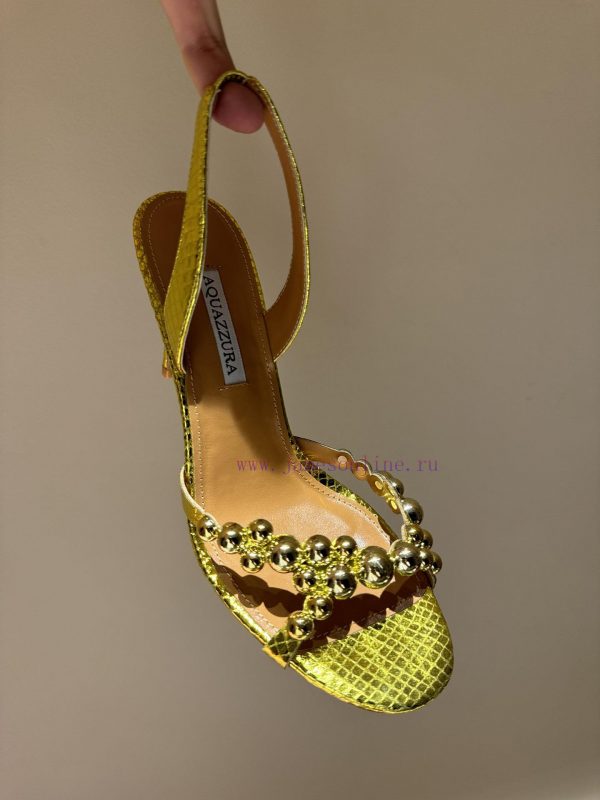 The mostAQUAZURA Big Pineapple Pearl Decorative High Heels2024 spring/summer rhinestone decoh026mmo2 - Image 9