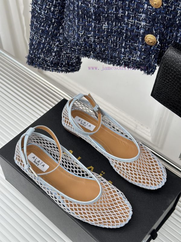 AlAIA | Classic retro mesh Mary Jane shoes from AlAIAFull of girlish style, with both modernk555v7yu - Image 4