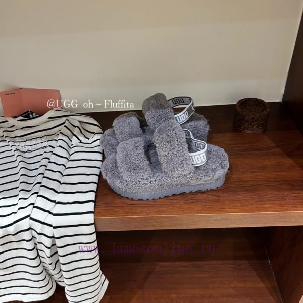 UGG plush slippers ???????? Teddy series thick soled elastic strap exposed toe plush shoes~A20qz7g13 - Image 7