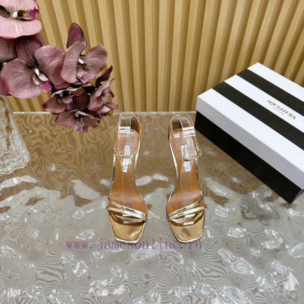 Aquazzura 2024 New Top Pineapple Women's Hollow High Heel Sandals Original 1:1 Open Mold Heez9yacbxr - Image 5