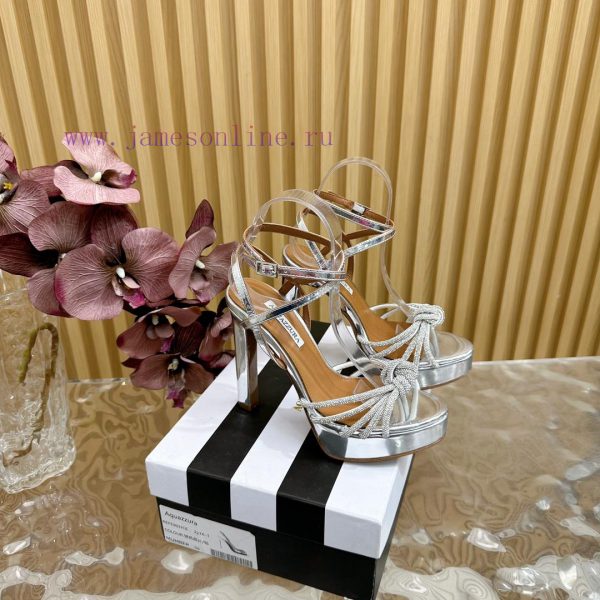 Aquazzura 2024 New Top Pineapple Women's Crystal Twisted Flower Water Platform Dragging Highamiqyq8s