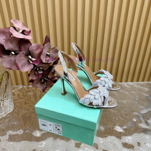 Aquazzura 2024 New Top Pineapple Women's Flower High Heel Sandals Original 1:1 Open Model Hejf56gwua