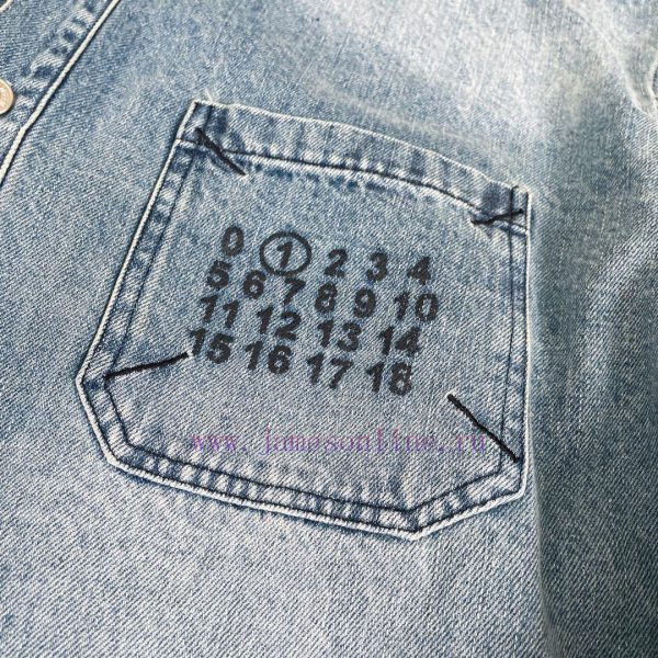 𝐌𝐚𝐢𝐬𝐨𝐧𝐌𝐚𝐫𝐠𝐢𝐞𝐥𝐚. mm6 Magira digital embroidery pocket washed retro blue denim shirt jacketMa txxdzz0u - Image 8