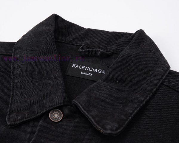 High qualityBalenciaga/Balenciaga Cola Embroidered Adhesive Letter Cowboy Jacket Jacket for 5u0p512q - Image 4