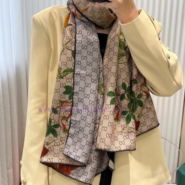 ️ NewGucci Double sided Double color Flower Cashmere Scarf~Super lift color High female cashz828n2l7 - Image 3