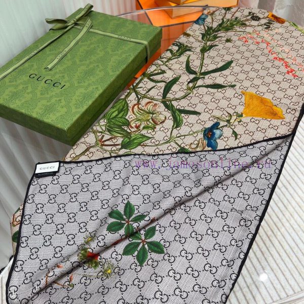 ️ NewGucci Double sided Double color Flower Cashmere Scarf~Super lift color High female cashz828n2l7 - Image 7