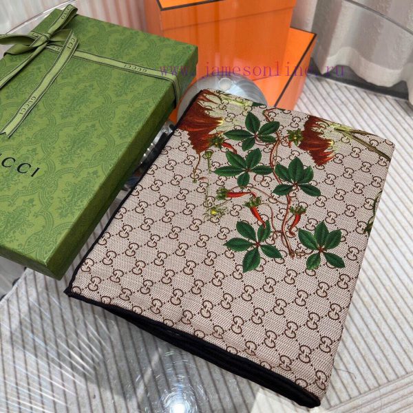 ️ NewGucci Double sided Double color Flower Cashmere Scarf~Super lift color High female cashz828n2l7 - Image 14