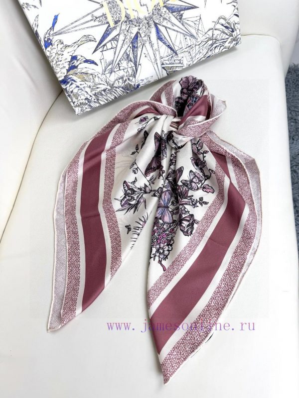 Mexican FlowersFabric made of real silkSize 90 * 90Color: Blue, Pink, GreenThis white squaredhmgvr4b - Image 7
