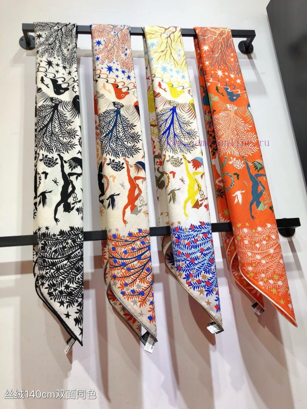 RHMS2457 Double sided Same Color Original Hermes 140cm Velvet Square Scarf The Magic of Orphupn3u6d1