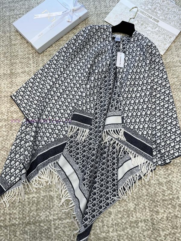 ️ Letter Overlapping DIOR Dior CD Jacquard Logo Printed Large Square Scarf Shawl Blanket Thrp6nzmrha - Image 8