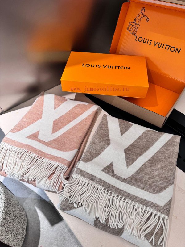 New shawlLouis Vuitton Golden Thread Cashmere shawlModel Milk Tea Color M77407 Size 200x70cm2dzbsq4g - Image 3