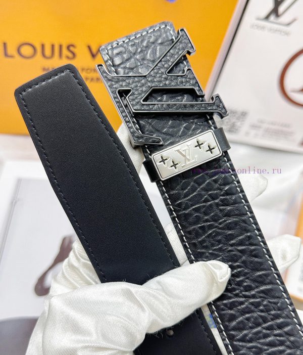 Belt LV Louis Vuitton's top tier replicaThe belt is made of 100% imported original cowhide, lt5wdu62 - Image 9