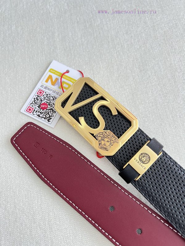 Versace. Versace Belt and BeltsHanging buckle, classic human head made of pure steel materia m24u82mm - Image 7