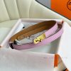 Hermes Women's BeltFull set of 1.8mm women's Kelly original imported leather K gold/platinum d5ychzzy