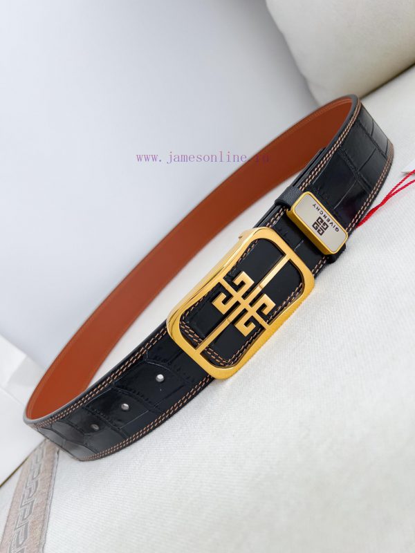 Givenchy GIVENCHY Belt ️ BeltBuckle, smooth buckle made of pure steel material, leather belt 97oh11xl - Image 6