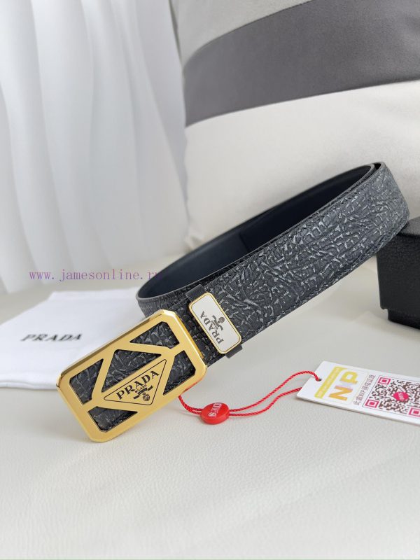 Prada PRADA ️ Belt and beltBuckle, classic pure steel material buckle, top layer cowhide, ph 0yp8yuzj