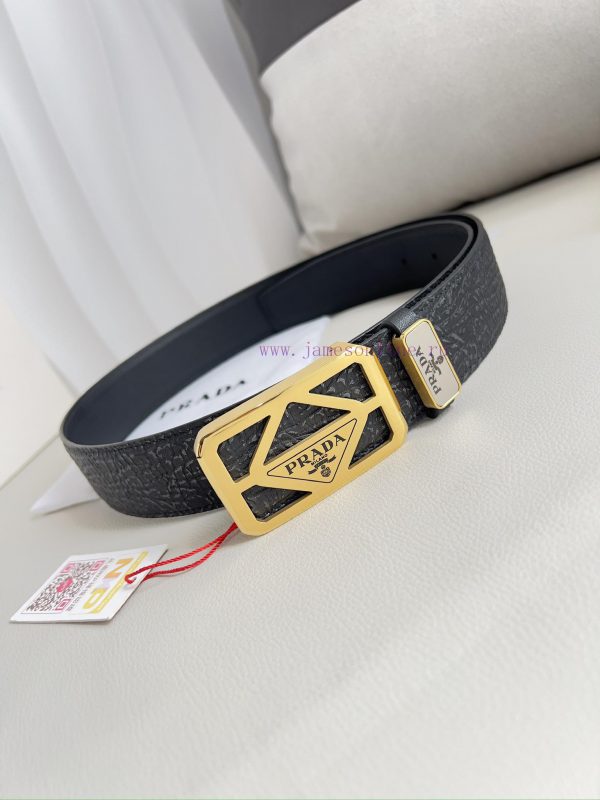 Prada PRADA ️ Belt and beltBuckle, classic pure steel material buckle, top layer cowhide, ph 0yp8yuzj - Image 3