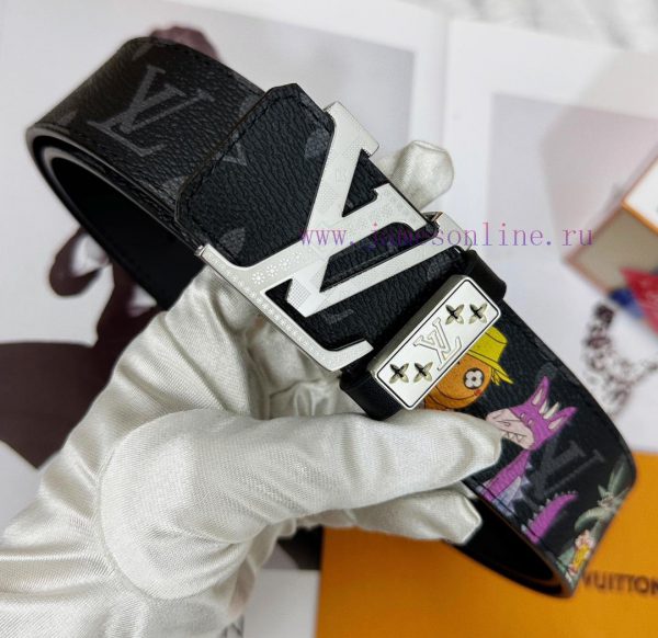 Belt LV Louis Vuitton Top Remakes-The waistband is made of 100% imported top layer cowhide, ybo3a6x0 - Image 6