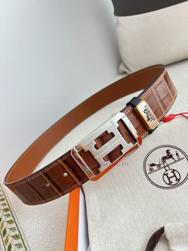 Hermes Hermes waist beltHanging buckle, classic pure steel material buckle head, double-side q3v27trj - Image 7