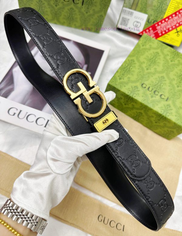 Belt Gucci Gucci automatic buckle-Belt replica Gucci The automatic belt series is made of 10 hqq0iie2 - Image 10
