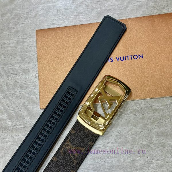 [Automatic belt buckle] LV width 3.5mm double-sided imported top layer cowhide production wi j7ucvul8 - Image 7