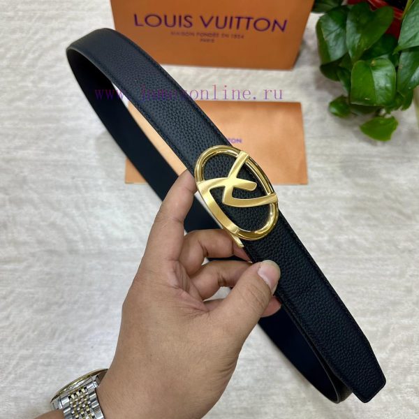 [Automatic belt buckle] LV width 3.5mm double-sided imported top layer cowhide production wi 1l96d8o6 - Image 5